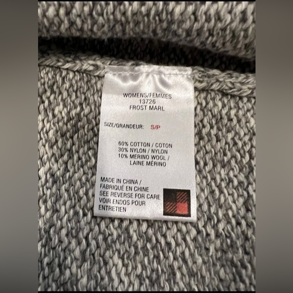 Woolrich Merino Wool Blend Full Zip Sweater Gray Womens Cardigan small - Picture 4 of 7